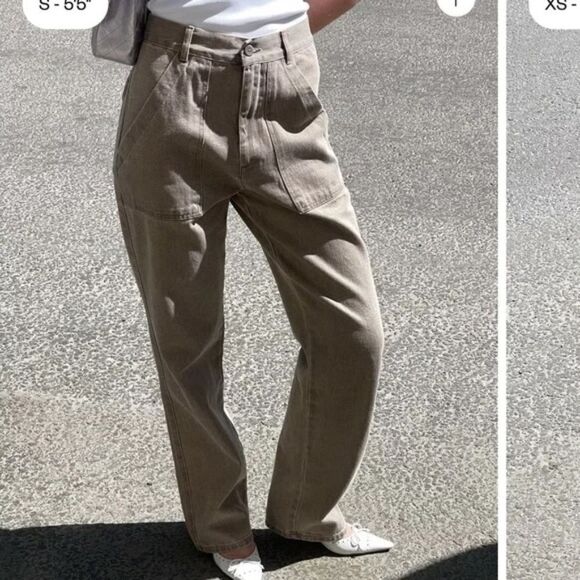 Djerf Avenue Go To Pants Brown - Picture 1 of 6